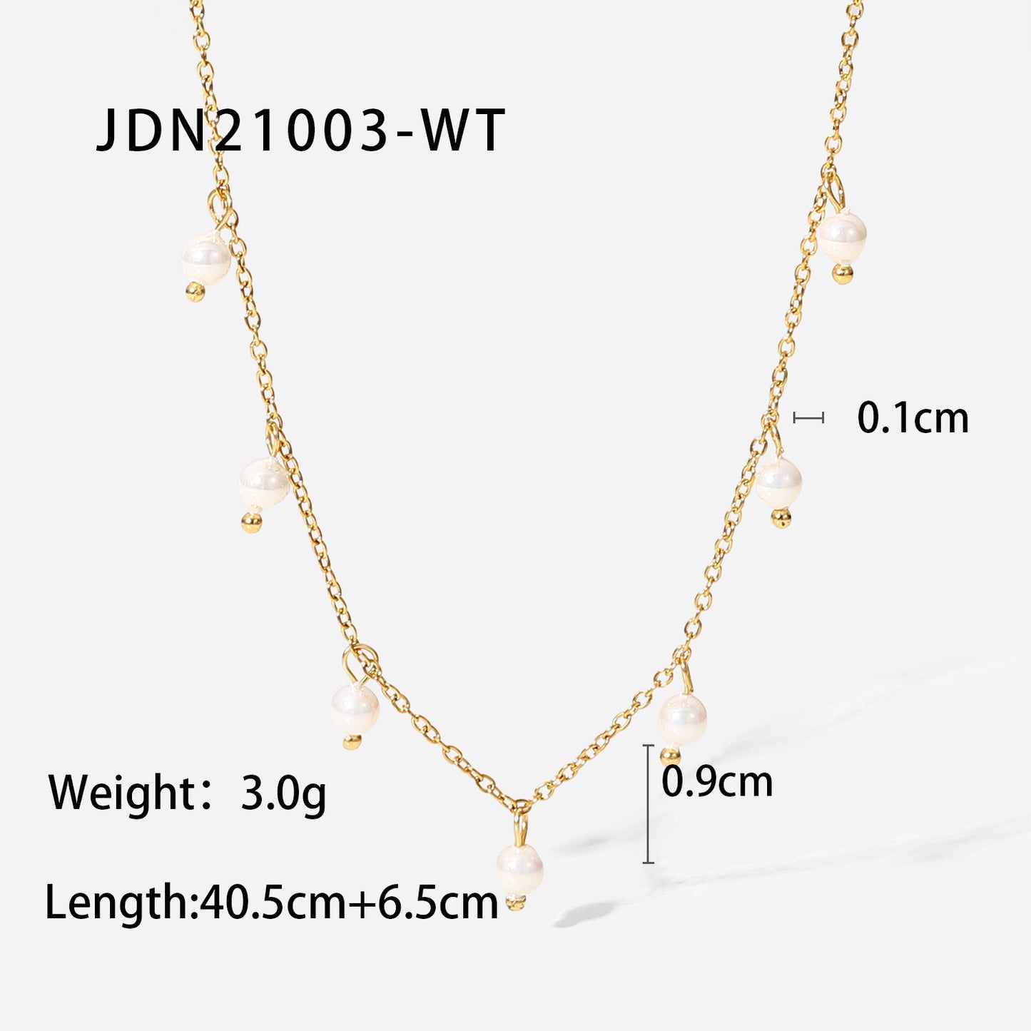 Elegant French-Inspired Pearl Fringe Necklace for Women with Stainless Steel Chain and 18K Gold Plating in Geometric Design