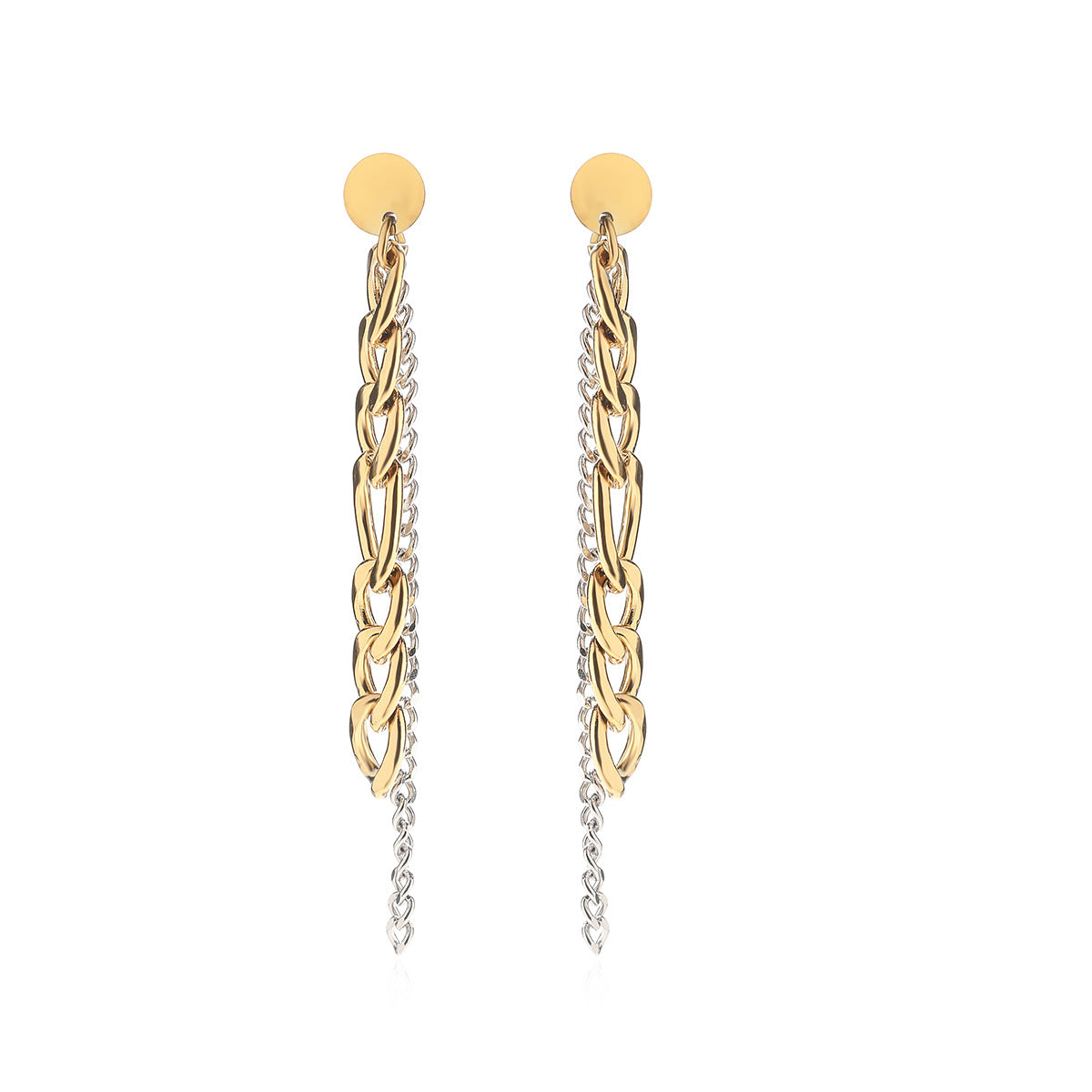 Minimalist Geometric Stainless Steel PVD Tassel Earrings for Women
