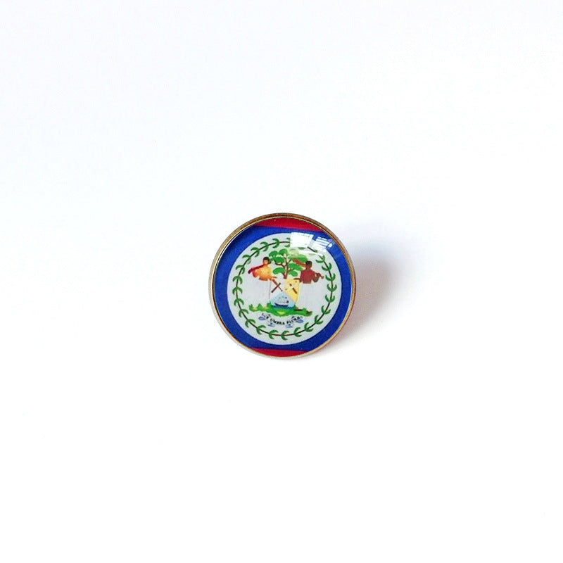 Pin de Solapa de Aleación Esmaltado Personalizado con Diseño de Bandera del Mundo para Hombres y Mujeres