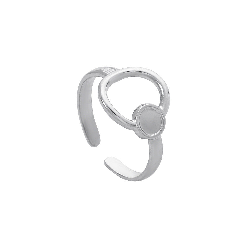 Minimalist Geometric Hollow Open Adjustable Titanium Steel Ring
