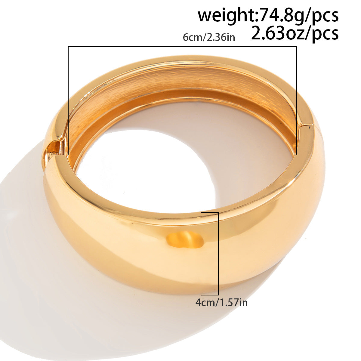 Bracciale rigido geometrico da donna in lega in stile cyberpunk retrò con finitura placcata