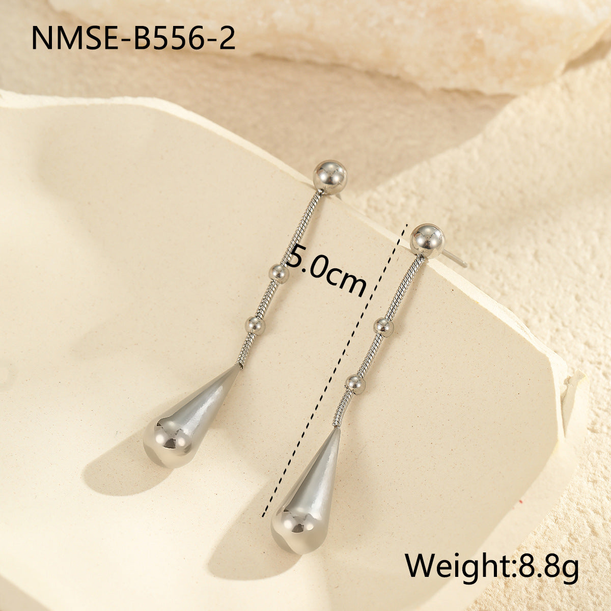 Minimalist Titanium Steel Drop Earrings with Geometric Shape and Plated Finish for Women