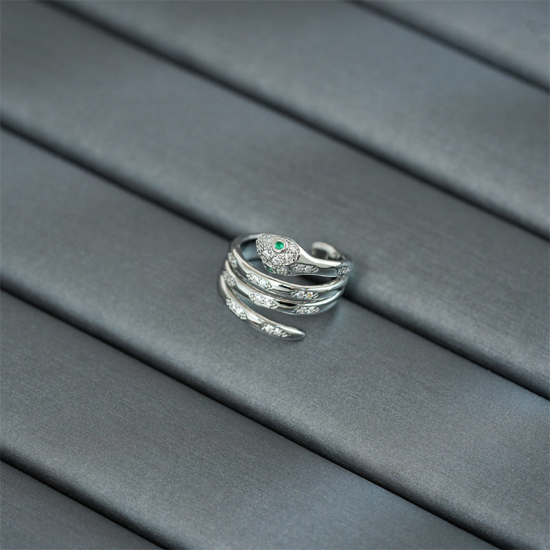 Luxury Minimalist Adjustable Open Ring for Women with Gold-Plated Copper Band and Zircon Stone Accent in Heart and Floral Shape