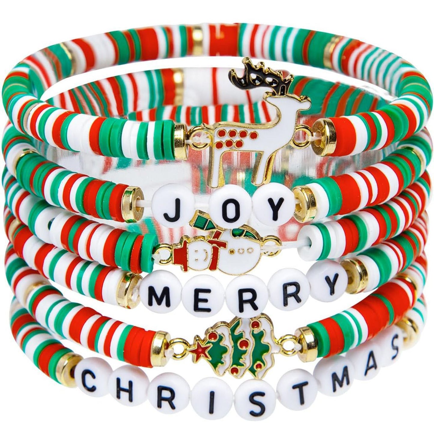 Christmas Letter Alloy Charm Bar Bracelet Unisex DIY Handmade
