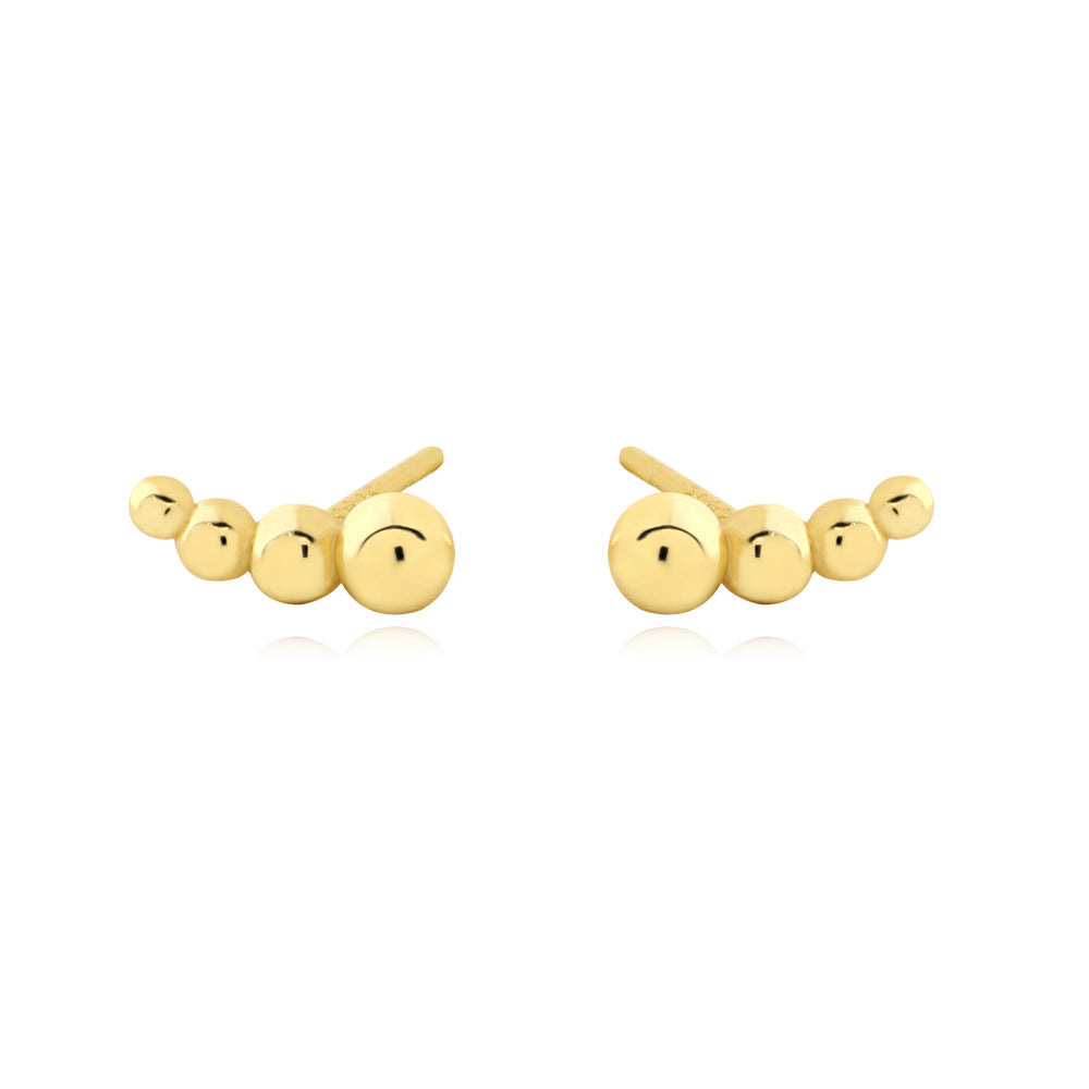 Orecchini a perno geometrici rotondi placcati in argento sterling 925, stile minimalista da donna
