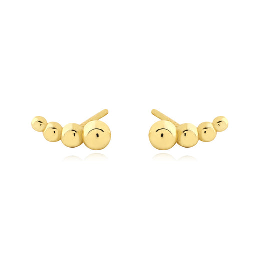 Pendientes de tuerca minimalistas de plata de ley 925 redondos geométricos chapados para mujer