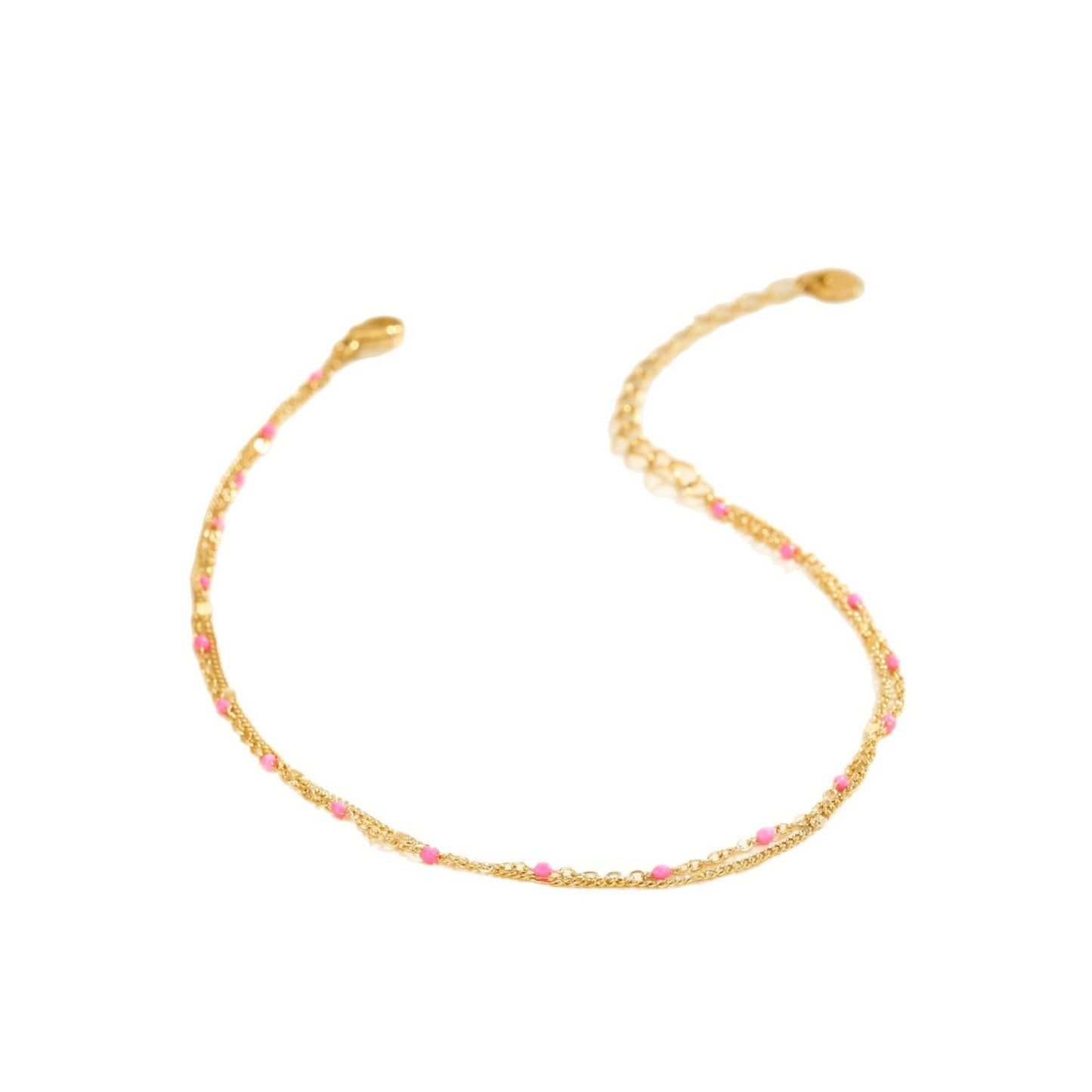 Cavigliera Minimalista Geometrica in Acciaio Inossidabile con Smalto Colorato per Uomo e Donna