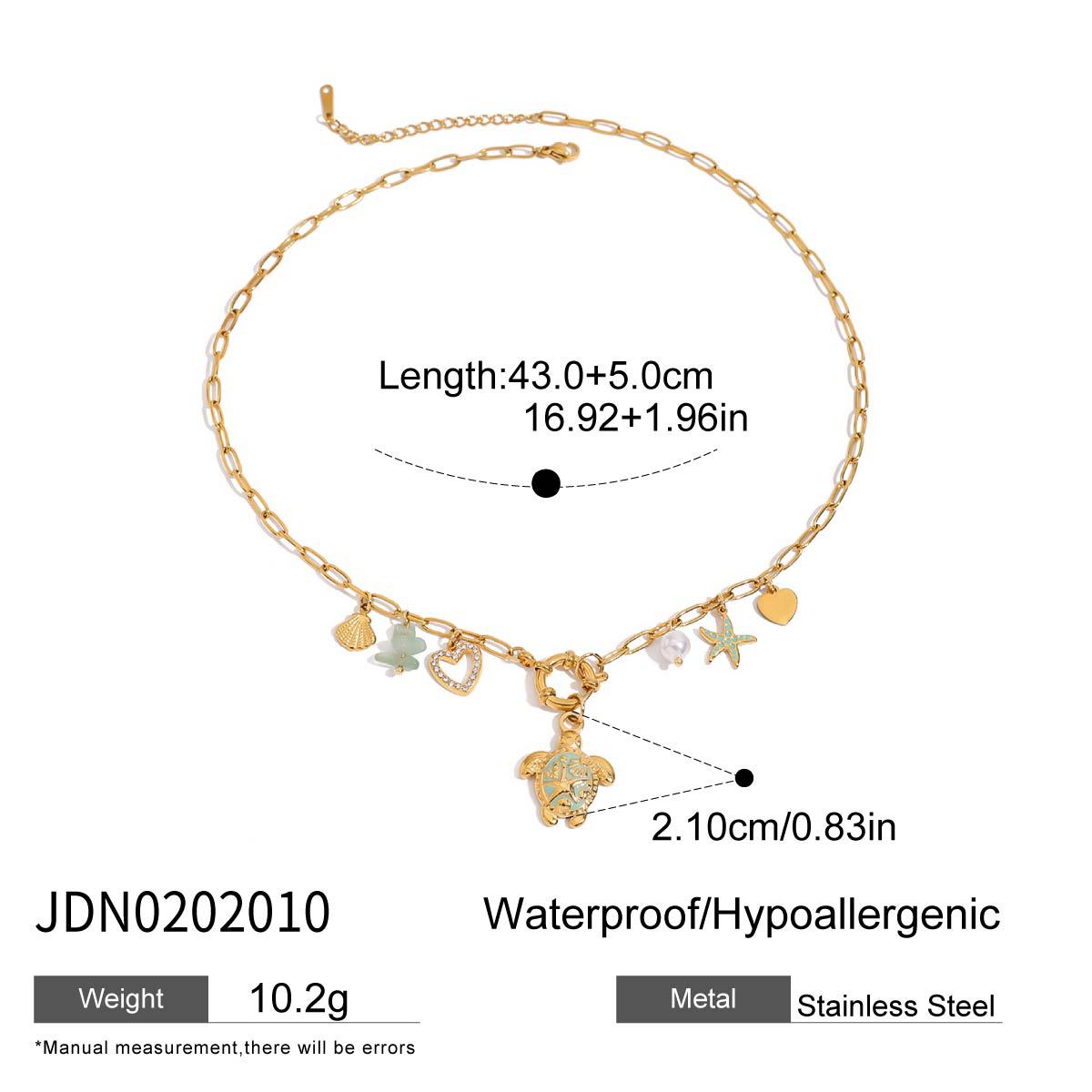 Collana da donna a forma di cuore, minimalista, in acciaio inossidabile, con strass intarsiati e finitura placcata