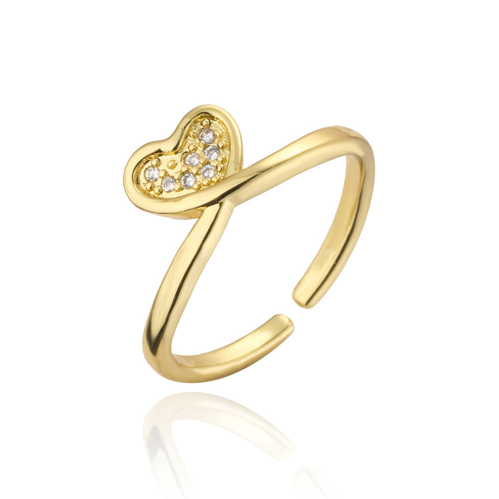 Minimalist Geometric Gold Plated Brass Ring for Women