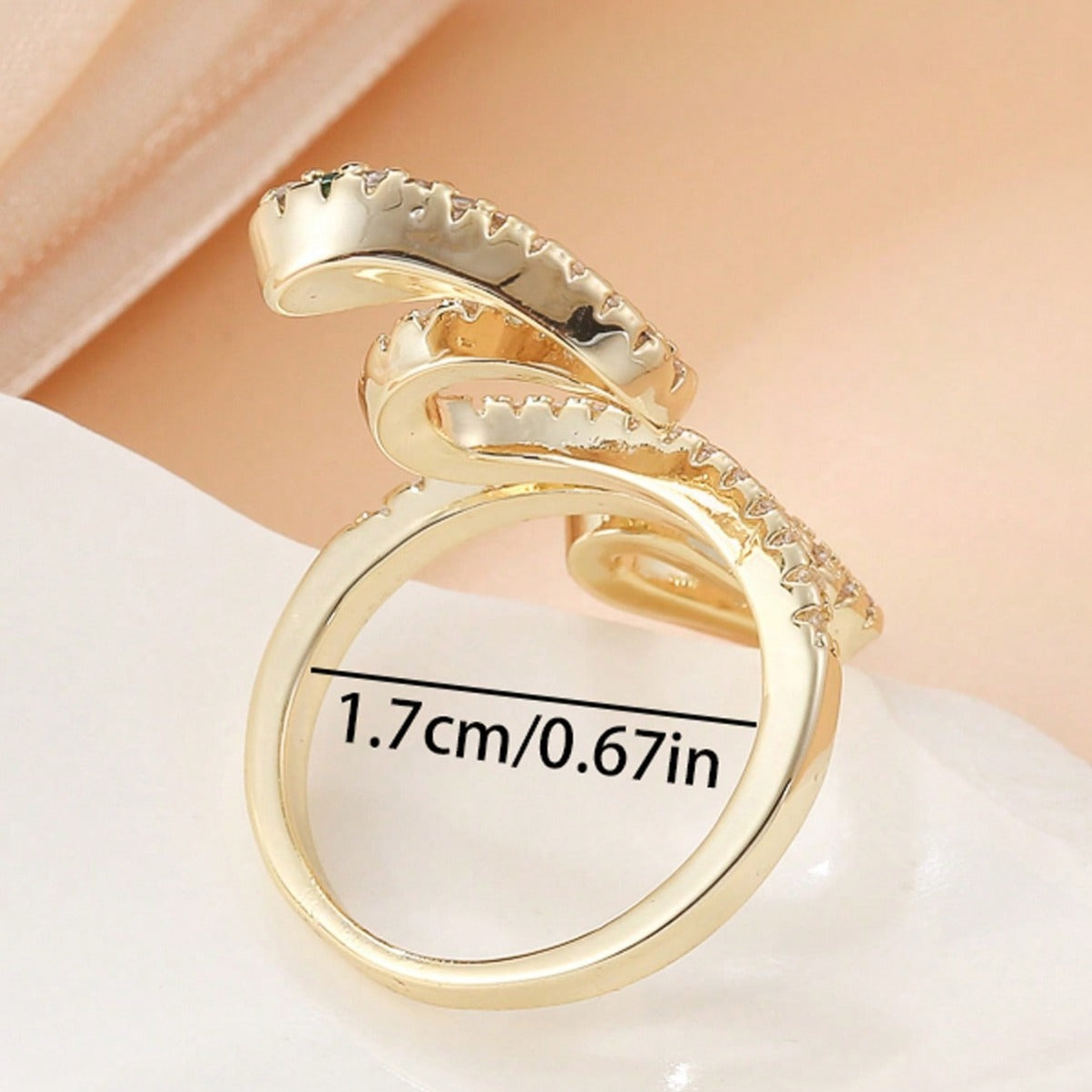 Anillo de cobre con forma de serpiente estilo Hip Hop con incrustaciones de circonitas para mujer