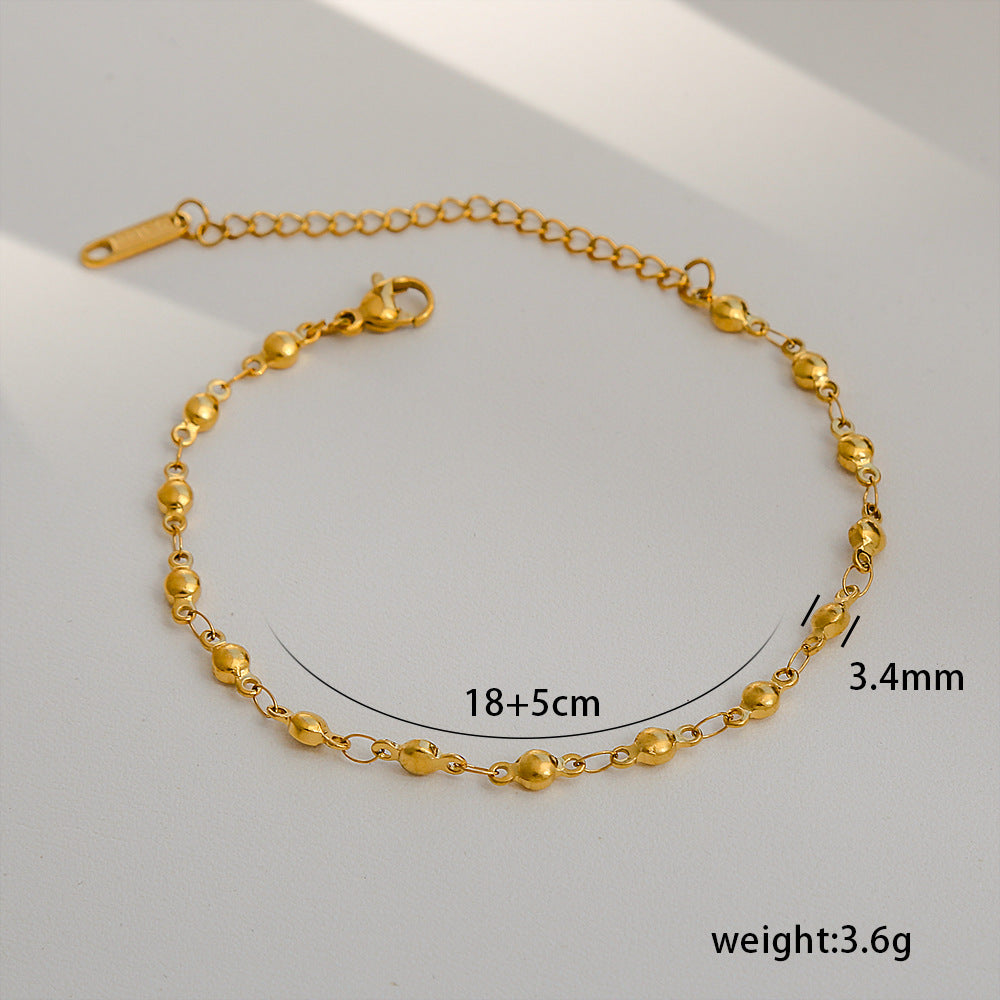 Bracciale da donna minimalista a rombi in acciaio al titanio con placcatura in oro 18 carati, accessorio di moda versatile