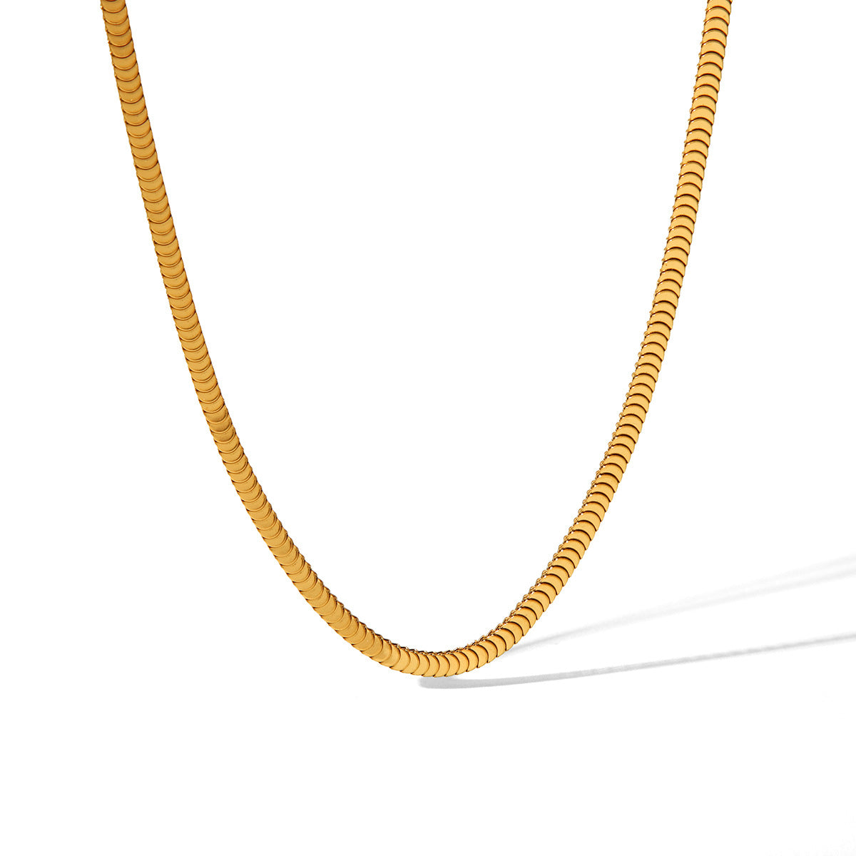 Minimalist Geometric Stainless Steel Curb Chain Necklace for Women with Plated Finish and Luxe Texture