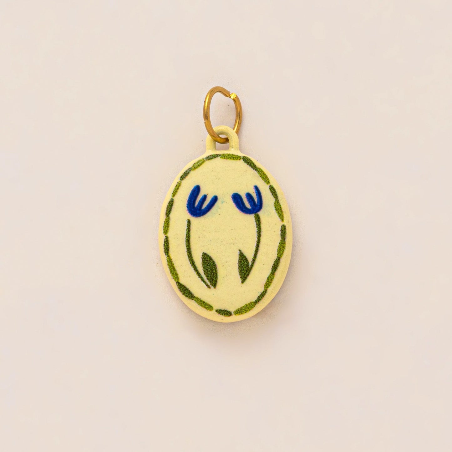 Vintage 18K Gold Plated Stainless Steel Gemstone Inlay Sunflower Palm Tree Star Animal Charm Bar