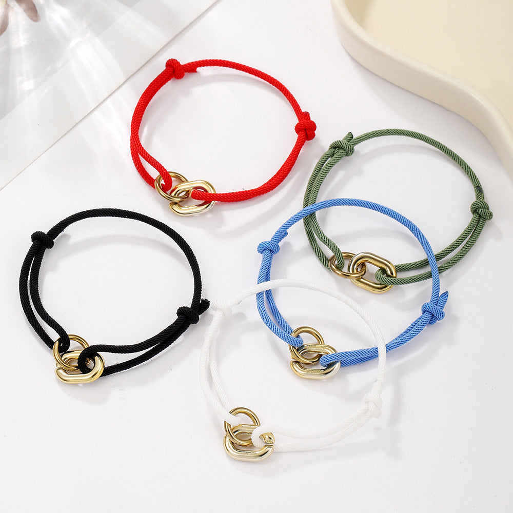Adjustable Milan Rope Bracelet for Men Geometric Style Handmade CCB Cross Design Fashion Accessory