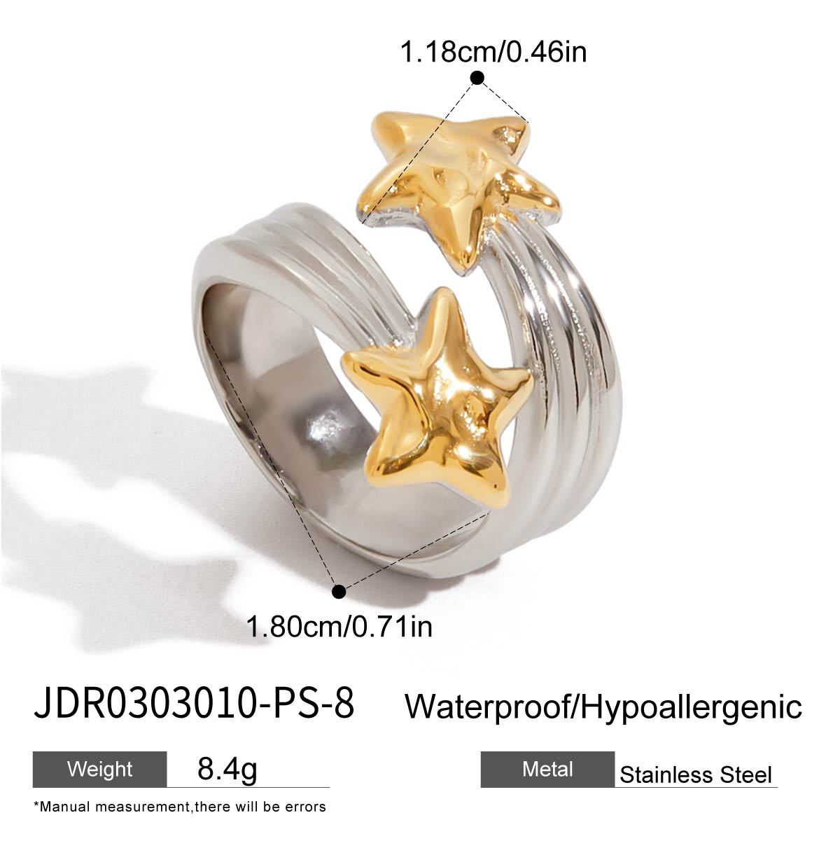 Minimalist Star Stainless Steel Plated Ring for Women
