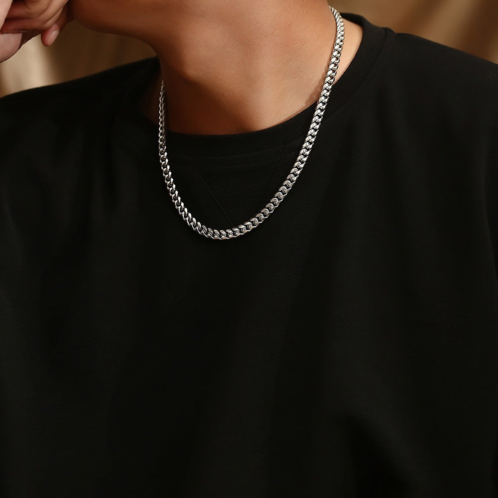 Hip-hop Streetwear U-shaped Plated Iron Cuban Link Chain Necklace for Men