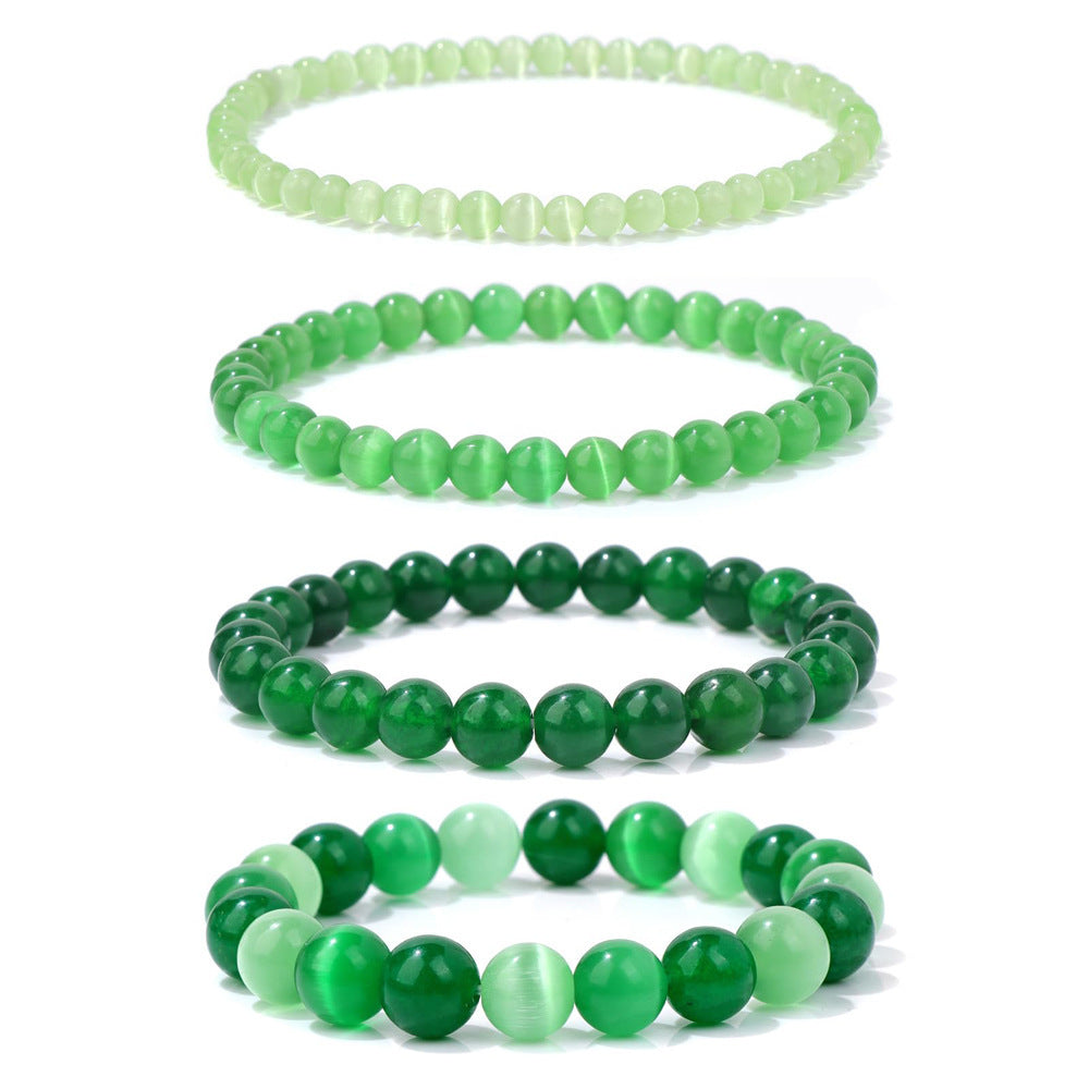 Geometric Natural Stone Beaded Bracelet Set Unisex Handmade Jewelry