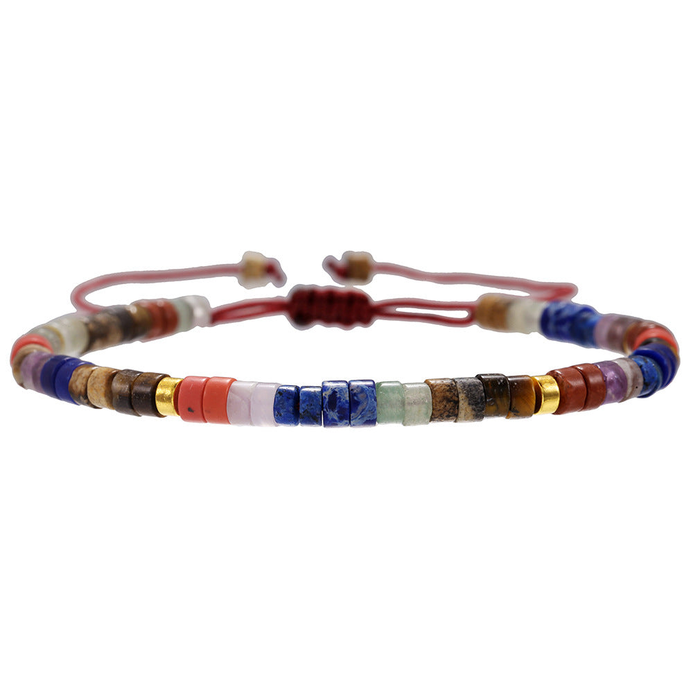 Bohemian Handmade Beaded Turquoise and Agate Bracelet for Unisex