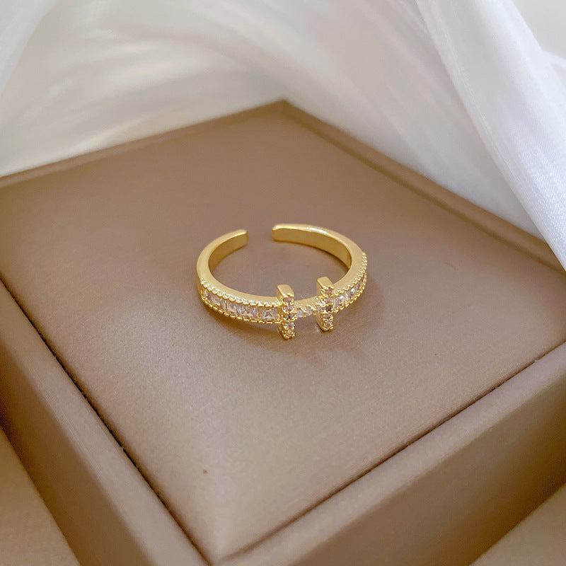 Adjustable Ring Minimalist Japanese Style Crown Design Women's Ring