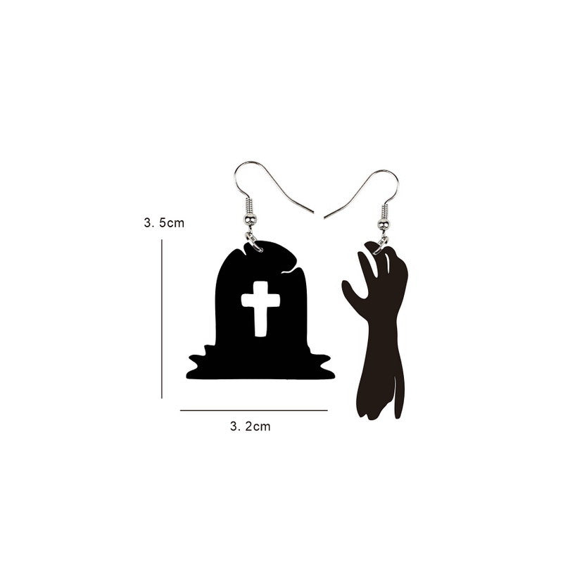 Orecchini di Halloween Goth Gotici Acrilici Pipistrello Occhio Zucca Ragnatela Fantasma Boo Teschio Gatto Nero