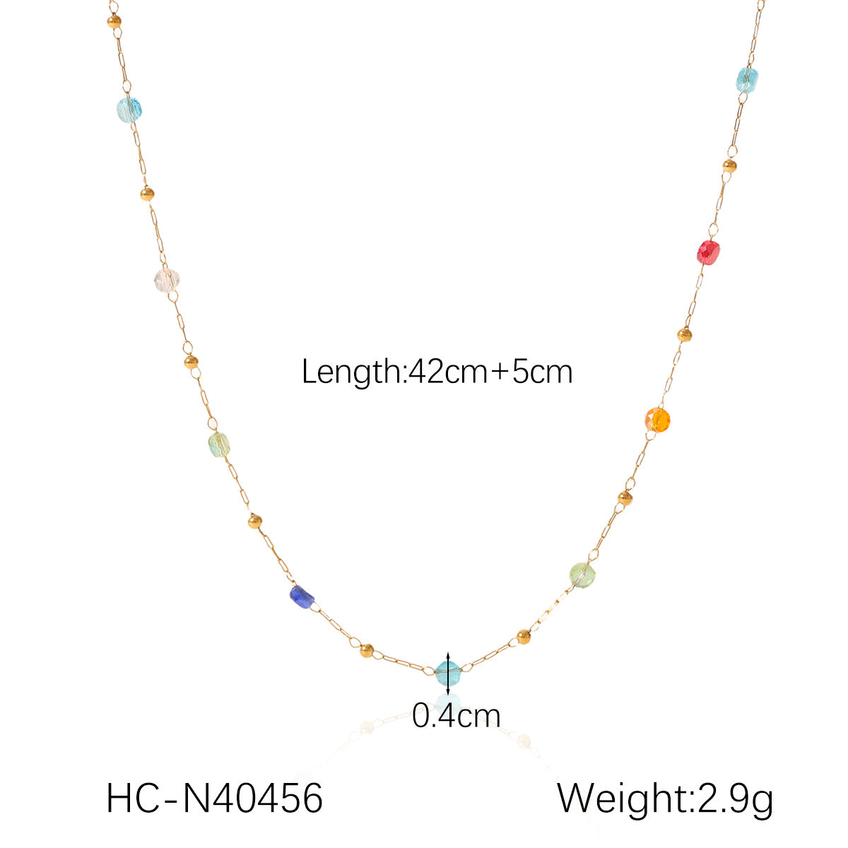 Bohemian Style Geometric Stainless Steel Beaded Necklace for Women with Natural Stone Accents and Clavicle Chain Design