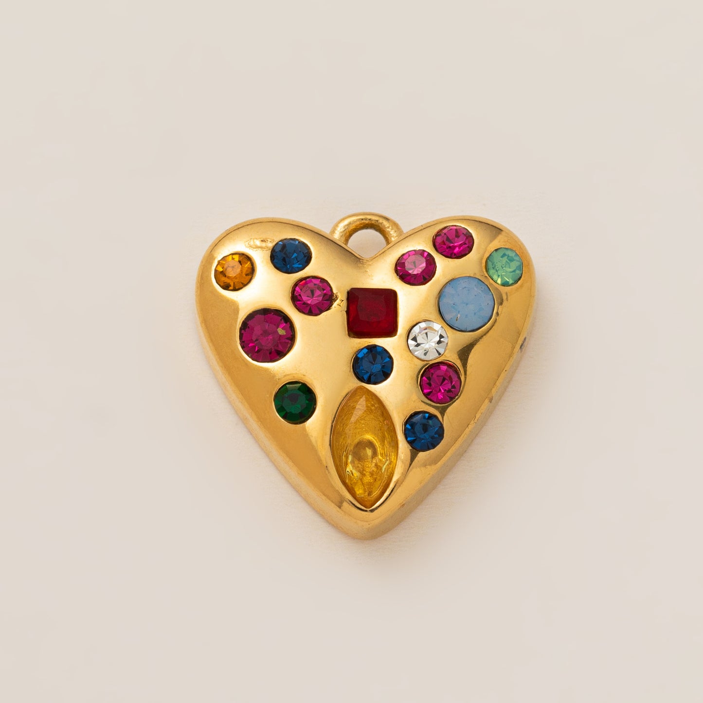 Minimalist 18K Gold Plated Brass Heart Round Square Geometric Pendant Necklace