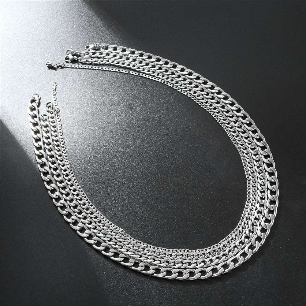 Hip-hop Punk Geometric Titanium Steel Rope Chain Necklace Unisex