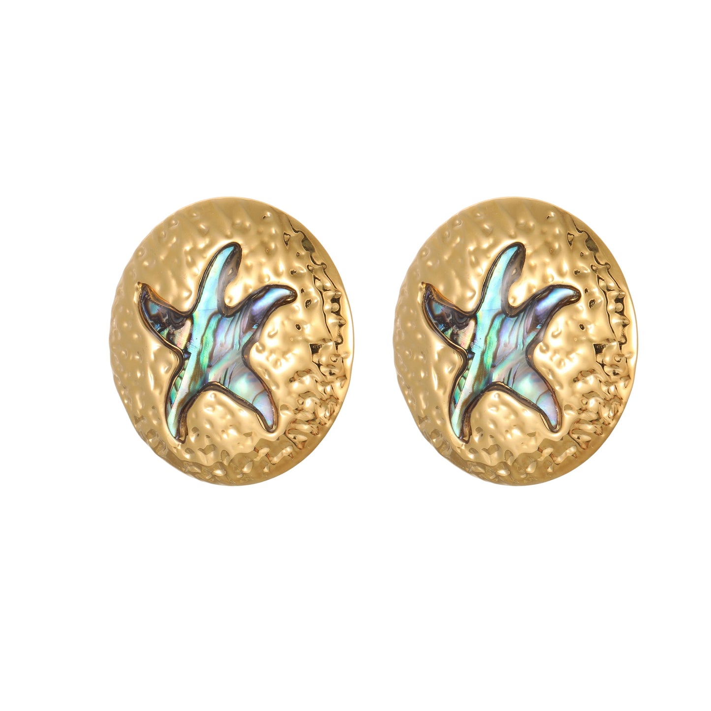 Pendientes Minimalistas de Titanio con Forma de Estrella y Acabado Galvanizado para Mujer