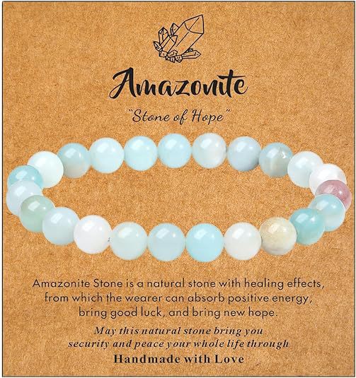 8mm Natural Turquoise Round Bead Stretch Bracelet Unisex Geometric Handmade Jewelry