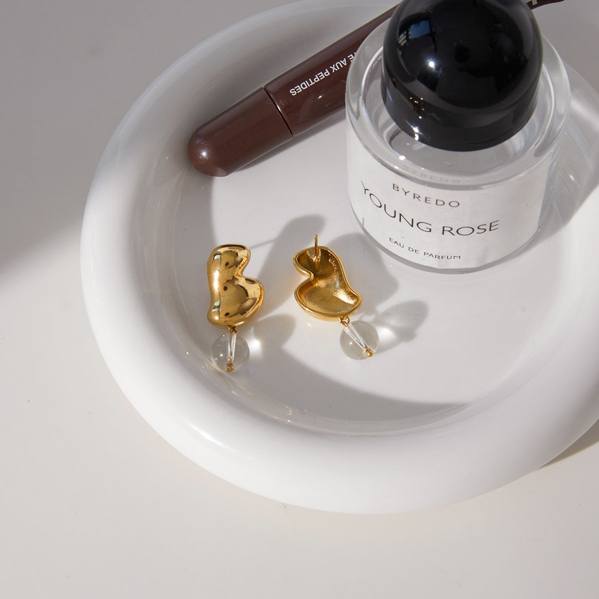 Orecchini da donna geometrici minimalisti in acciaio inossidabile con placcatura in oro PVD sottovuoto