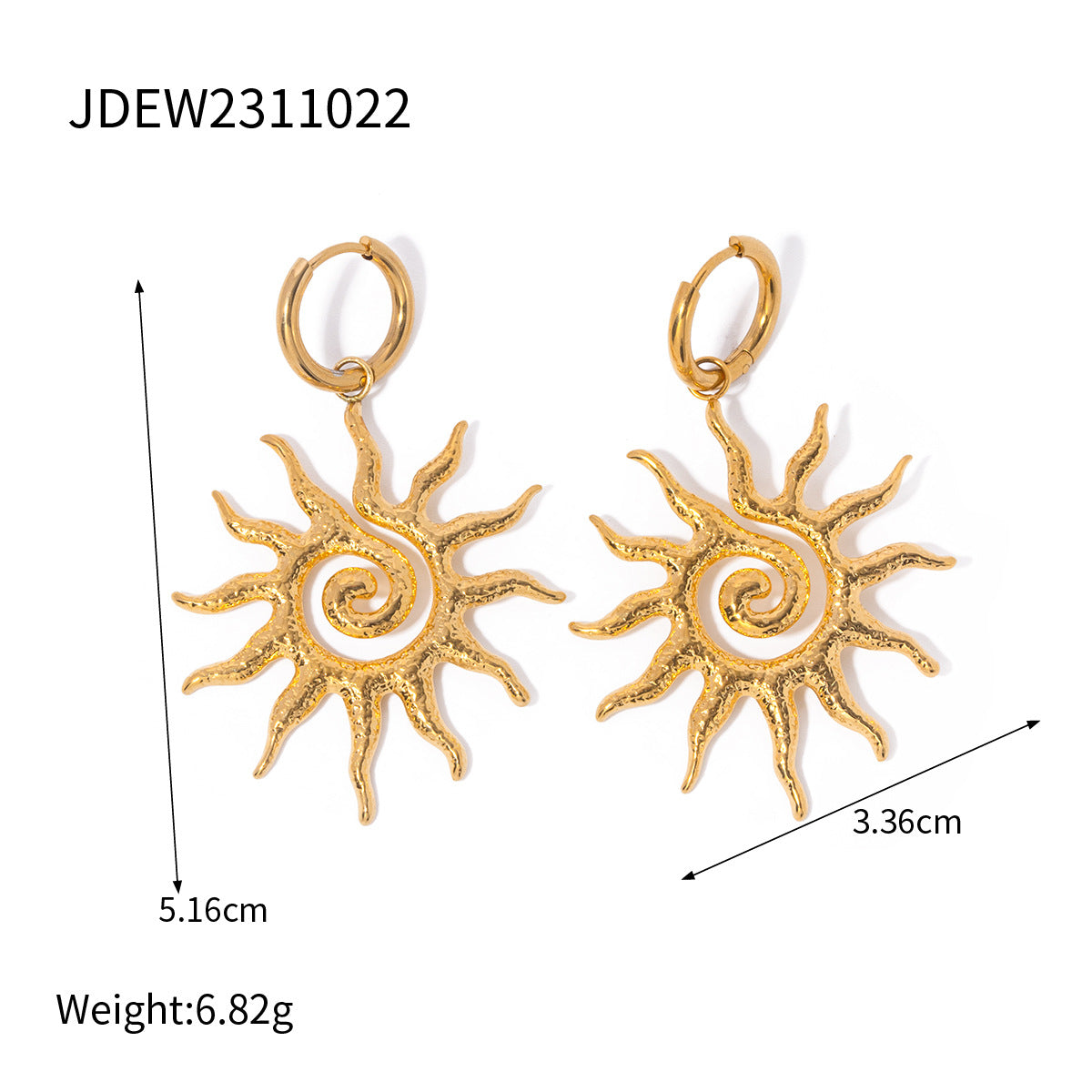 Luxury Elegant Stainless Steel Plated Star Floral Earrings for Women