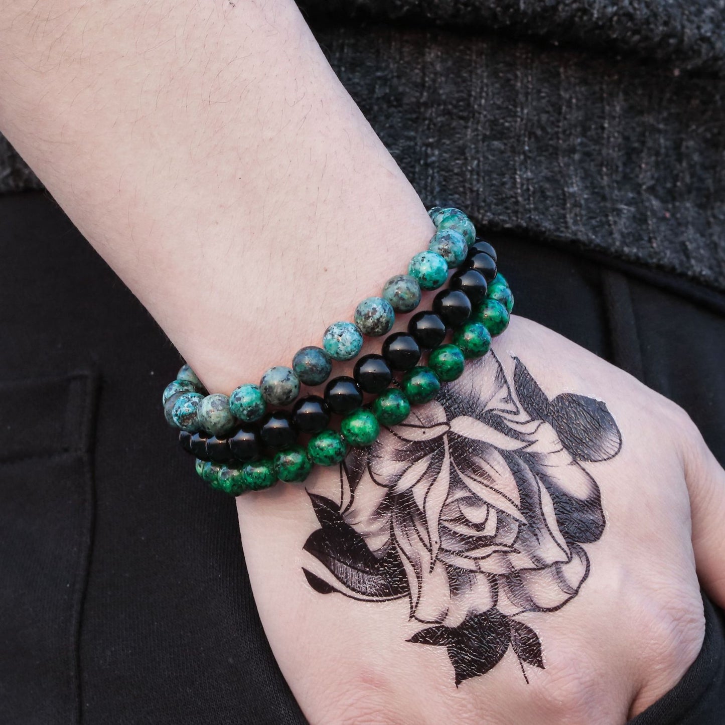 Minimalist Geometric Agate Plated Stretch Bracelet