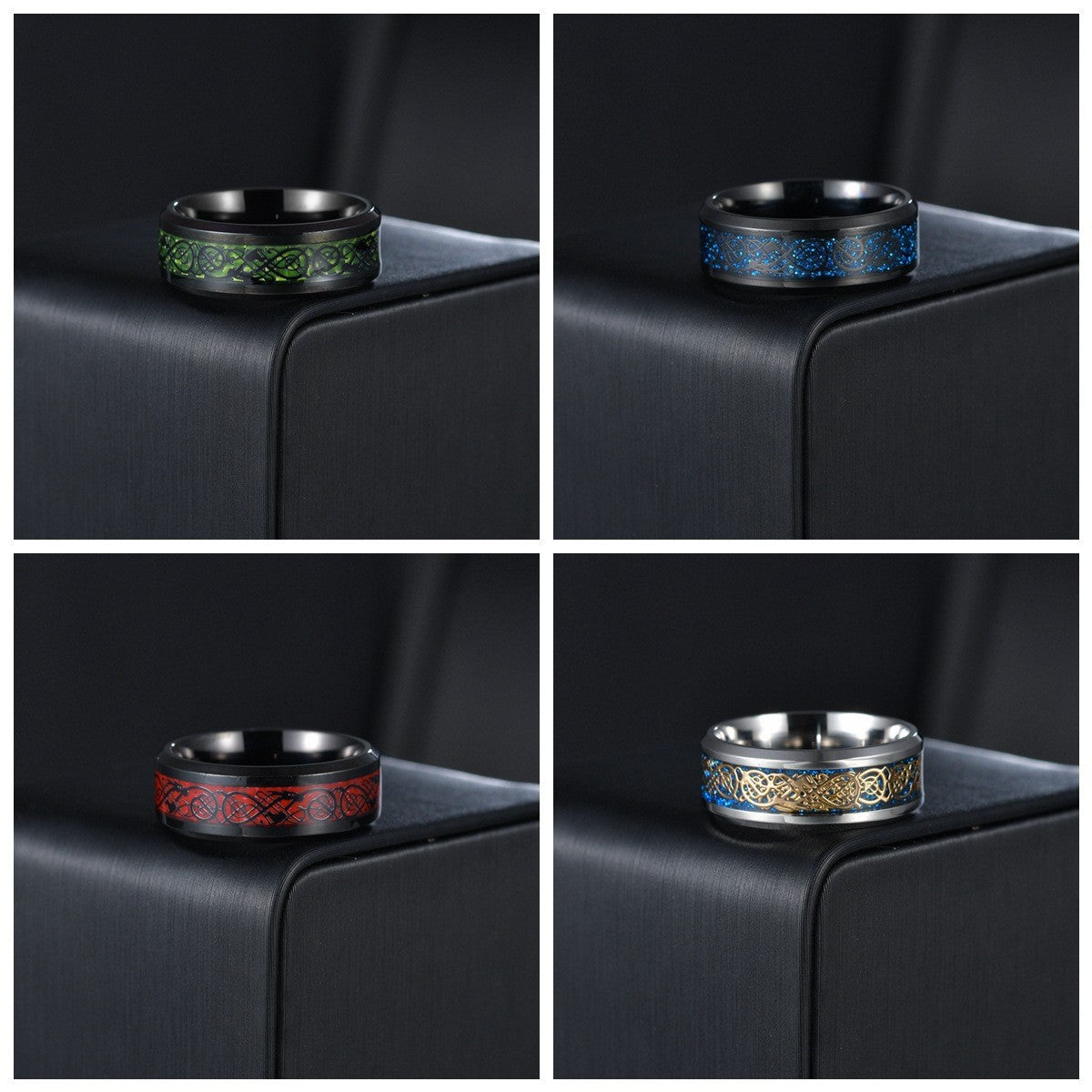 Vintage Geometric Titanium Steel Plated Ring Unisex Stainless Steel Jewelry