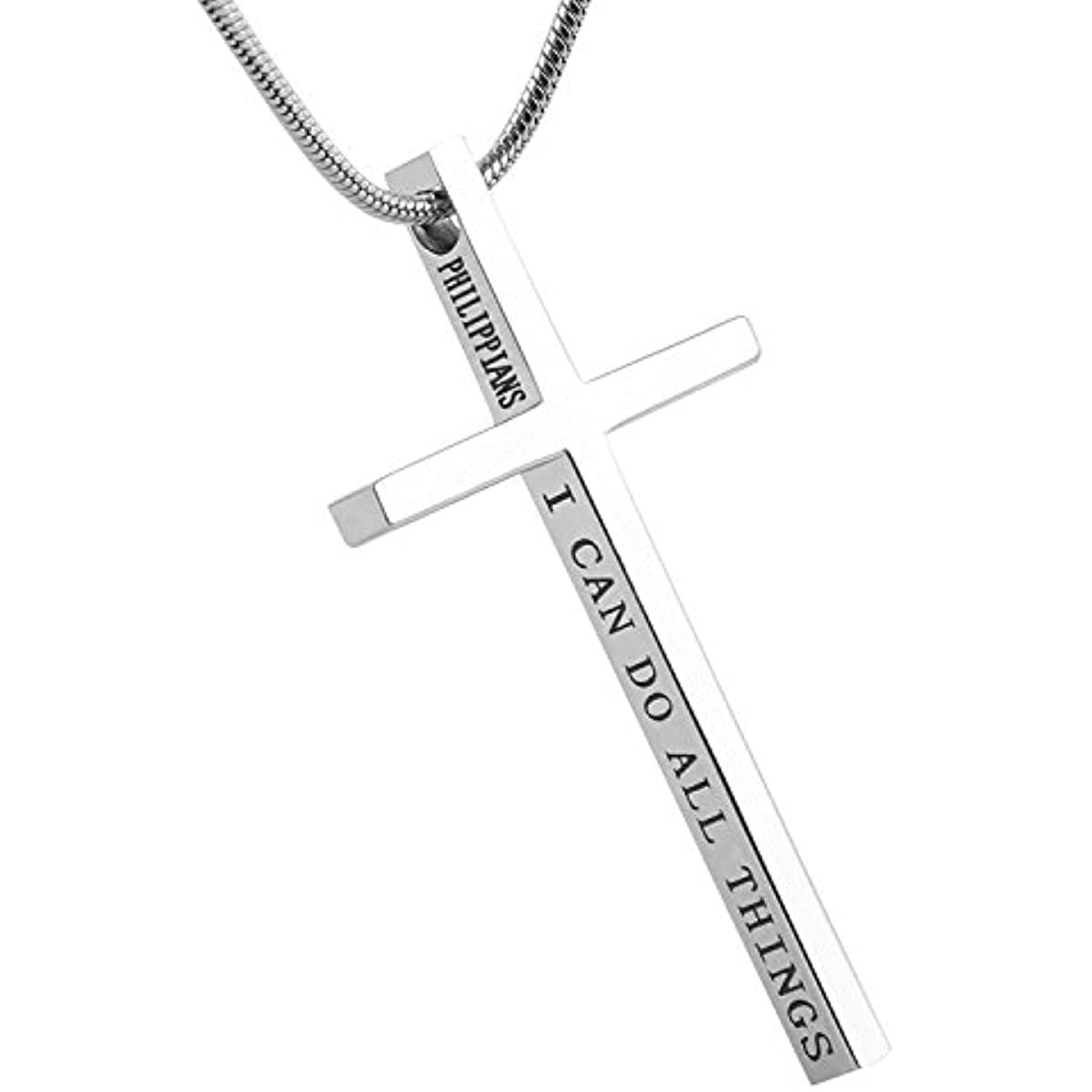 Minimalist Cross Pendant Necklace for Men and Women in Titanium Steel with 18K Gold Plated Snake Chain