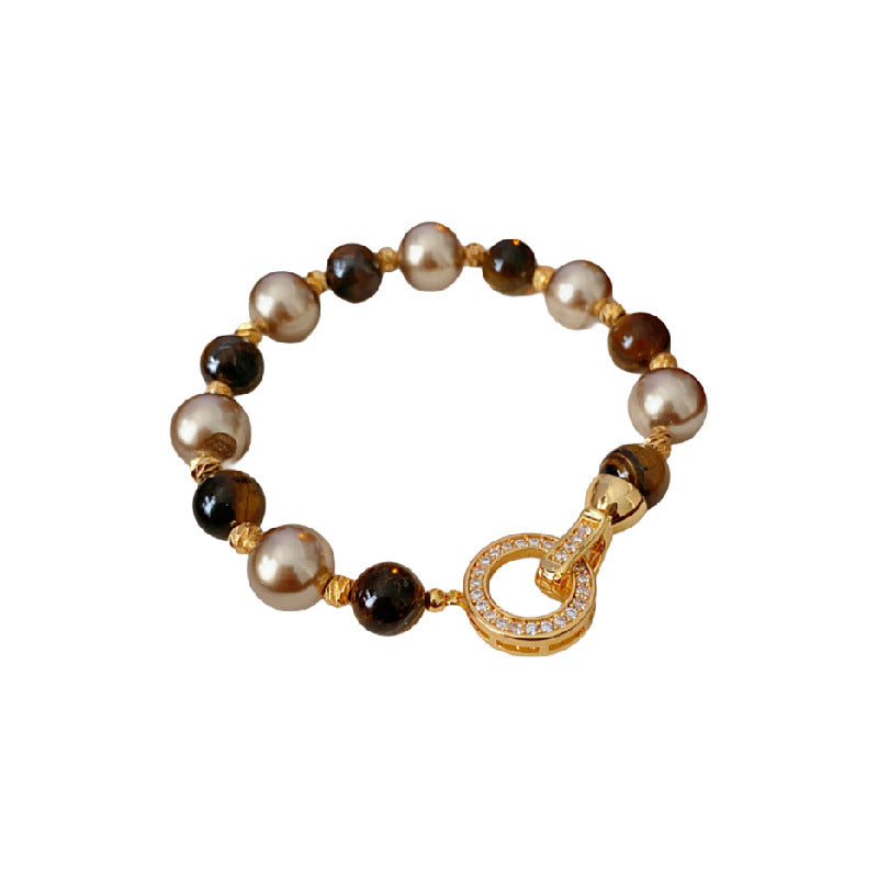 Vintage Geometric Bracelet in Copper with Gold Plating for Women, Elegant Office-Ready Hand Jewelry