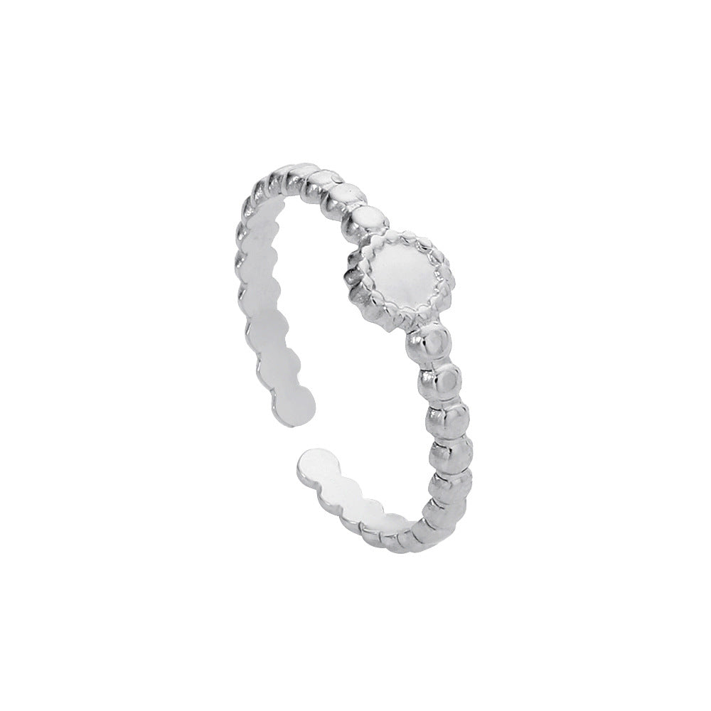 Geometric Plated Stainless Steel Ring Unisex