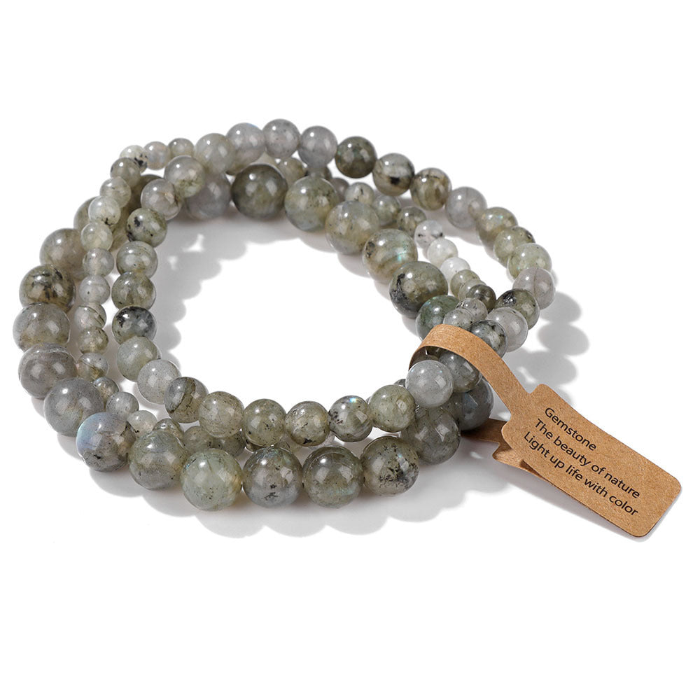 Vintage Minimalist Geometric Stone Beaded Stretch Bracelet Set Unisex Jewelry