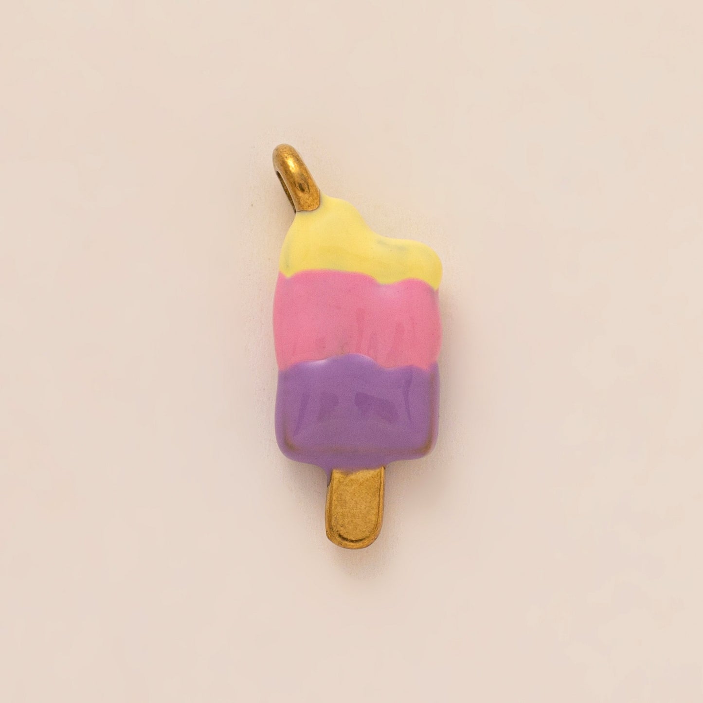 Minimalist Alloy Plated Heart Teardrop Charm Bar Bag Pendant Keychain with Fruit Elements