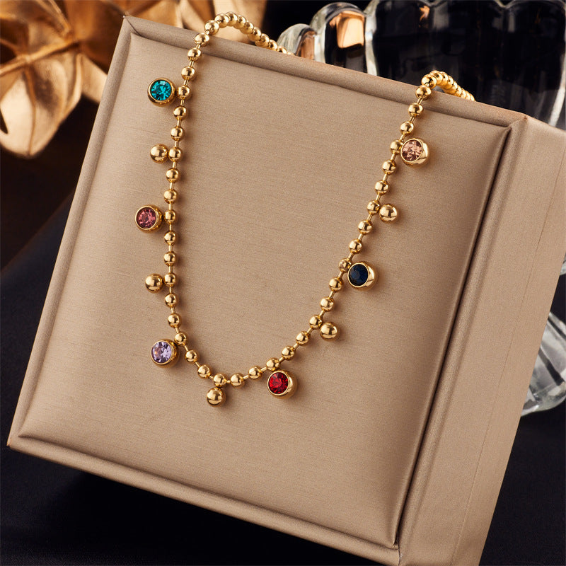 Collana con ciondolo a farfalla turchese retrò minimalista in acciaio inossidabile con finitura placcata su catena a serpente da donna