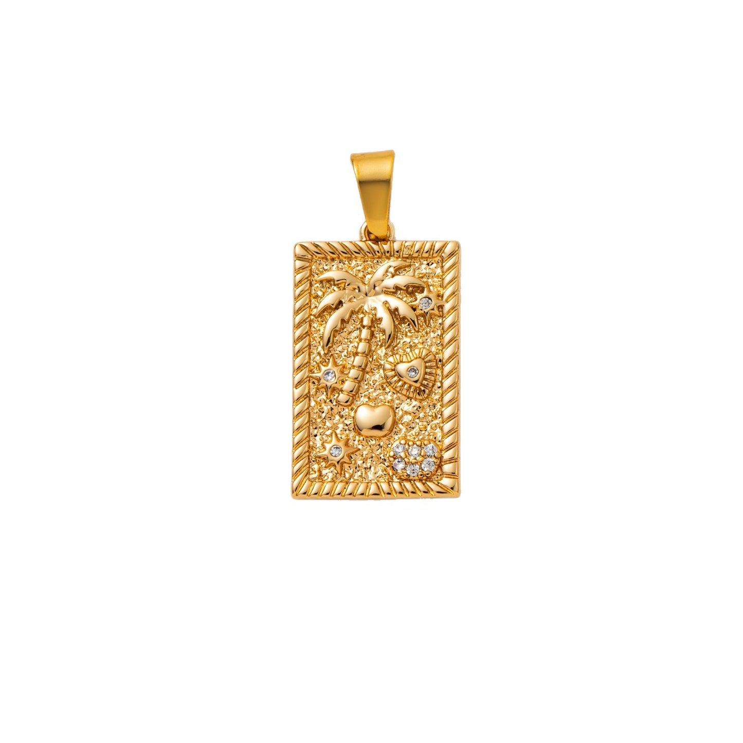 Minimalist Floral Pattern Brass PVD Plated Charm Bar