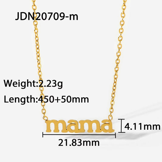 Collana da donna minimalista elegante con lettera geometrica placcata in acciaio inossidabile