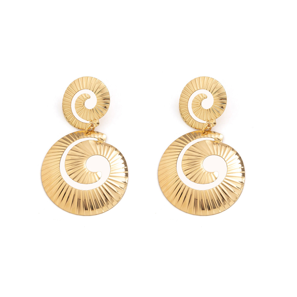 Pendientes Colgantes con Forma de Concha Estilo Vintage para Mujer con Detalles Completos de Diamantes de Imitación, Diseño de Flecos Colgantes, Construcción de Metal Galvanizado