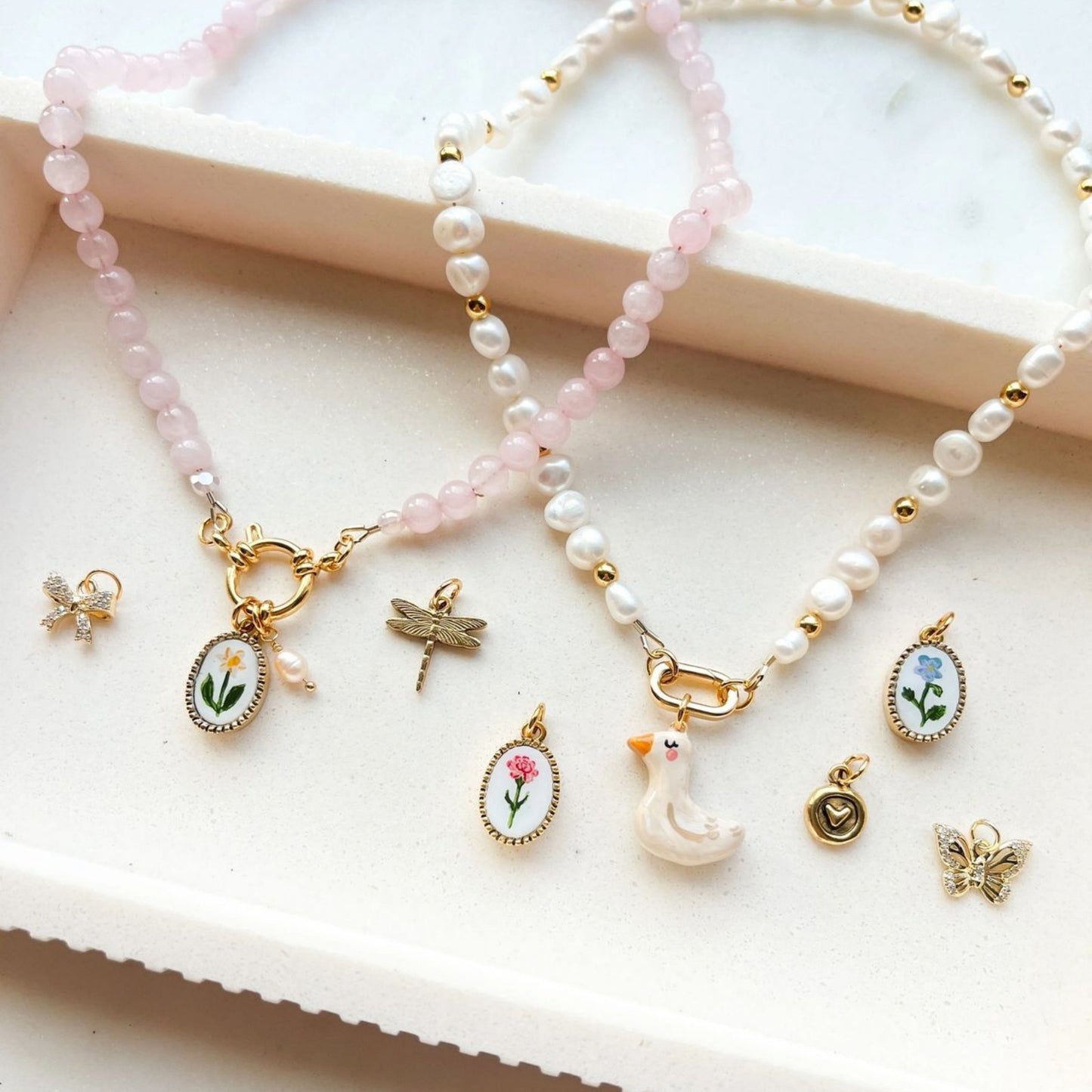 Vintage 14K Gold Plated Brass DIY Charm Bar Necklace Accessories