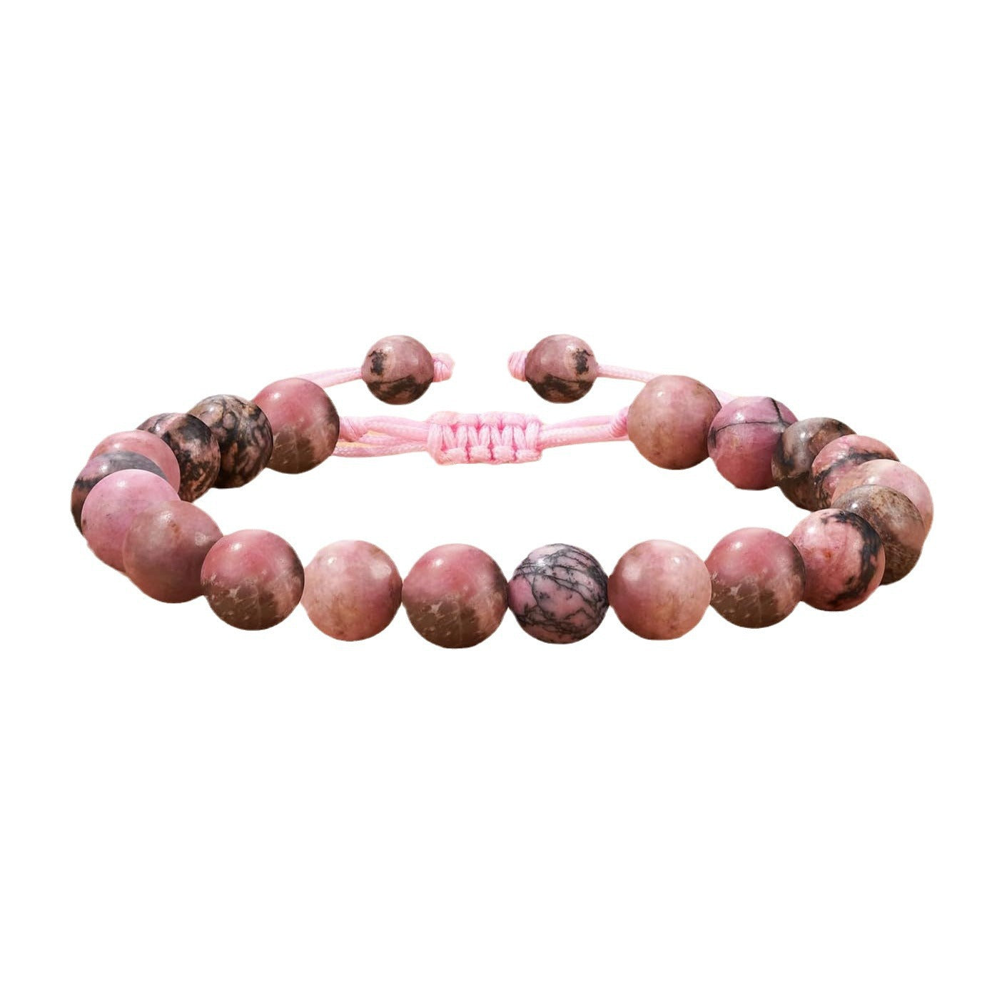 Sweet Geometric Natural Stone Beaded Bracelet with Agate and Crystal for Unisex