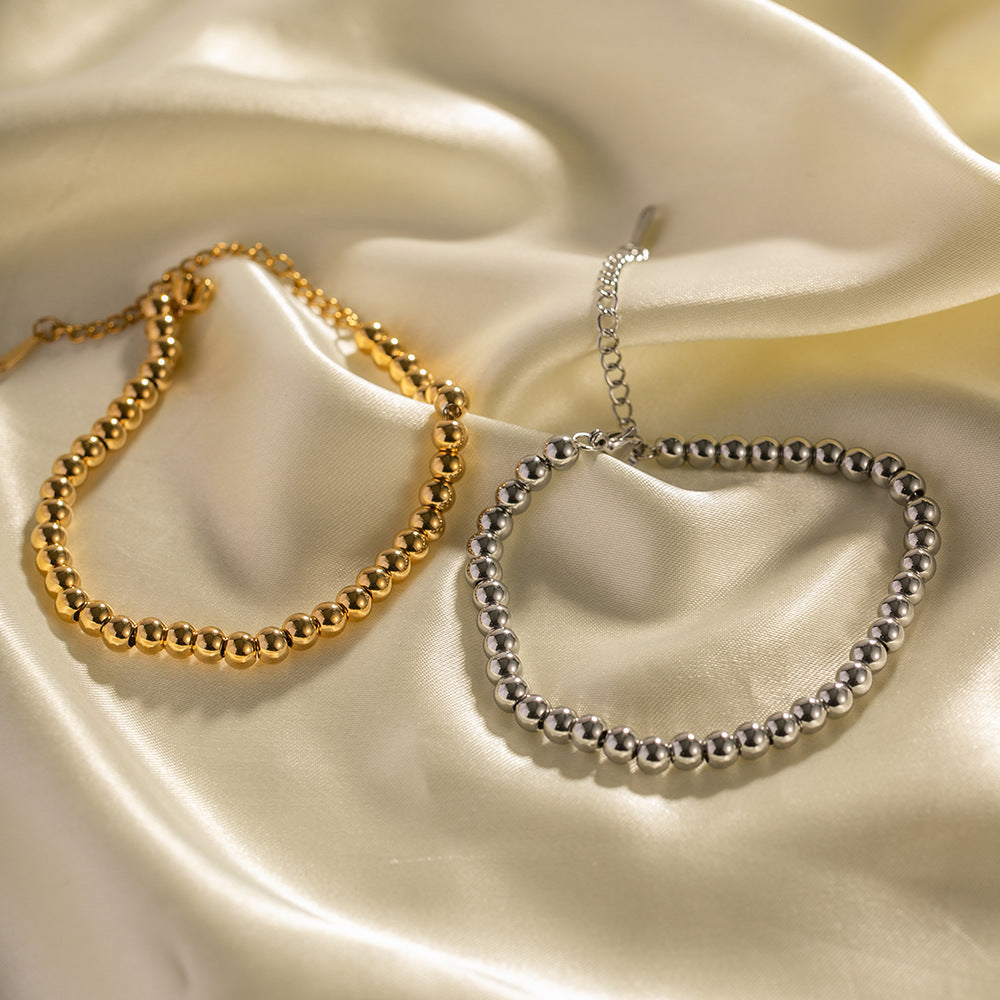 INS Style Geometric Stainless Steel Bracelet with 18K Gold Plating for Women