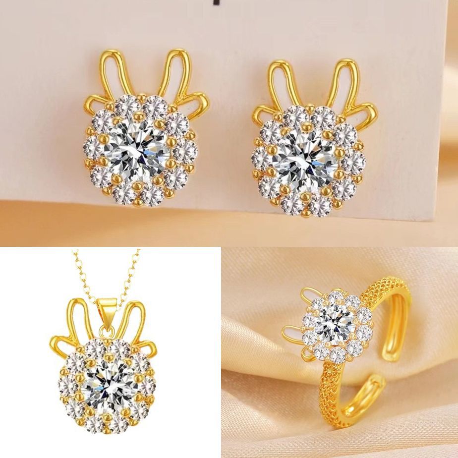 Rotatable Dragon-Shaped Titanium Steel Earrings for Lunar New Year and Zodiac Year with Electroplated Finish