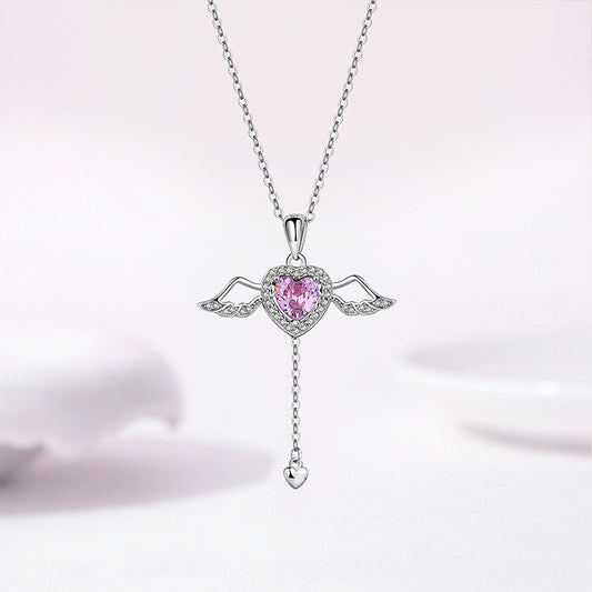 Collar con colgante de acero de titanio con diseño original en forma de corazón y acabado chapado para mujeres y hombres, estilo cadena de clavícula, regalo de San Valentín o cumpleaños
