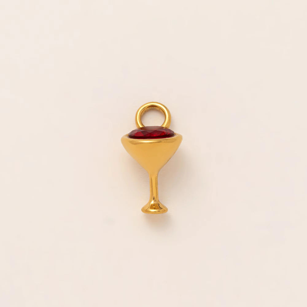 Vintage 18K Gold Plated Stainless Steel Boot Horseshoe Pendant Charm Bar for Women
