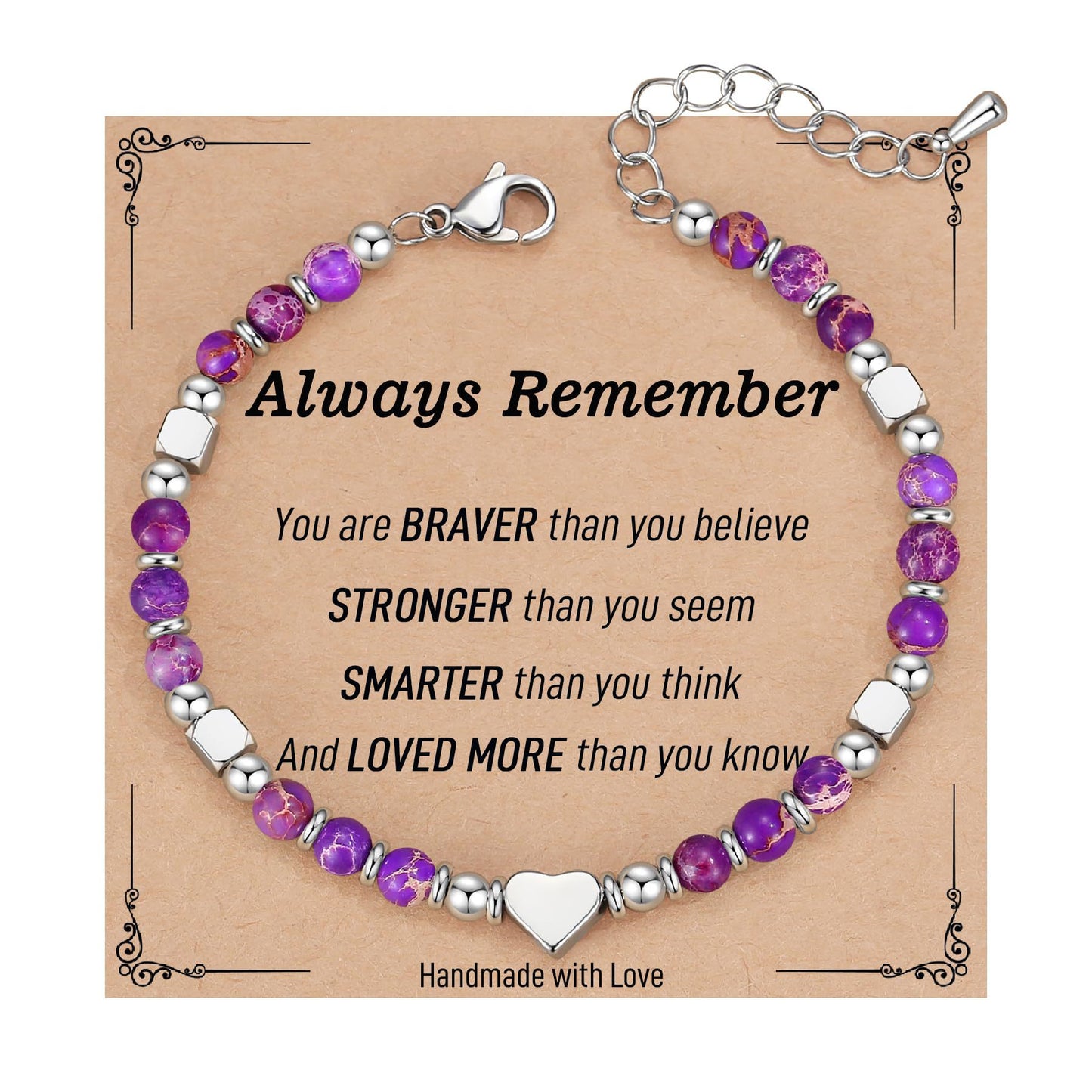 Fashion Heart Shaped Crystal Beaded Stainless Steel Bracelet for Women