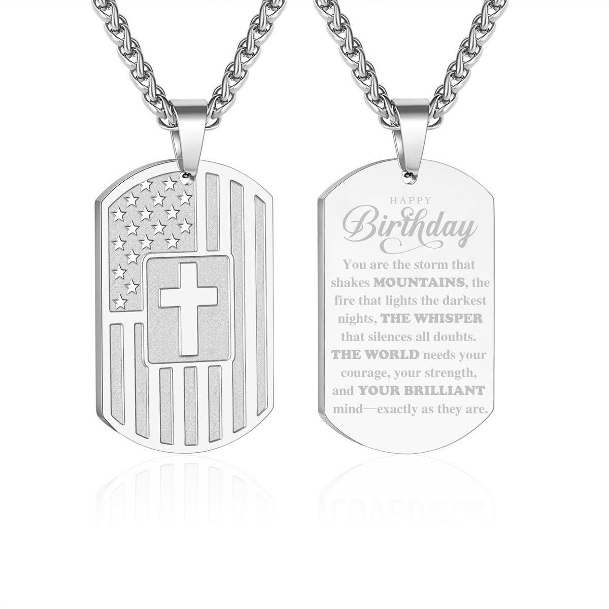 Collana con pendente a croce in acciaio inossidabile lucidato e acciaio al titanio con forma geometrica per uso quotidiano